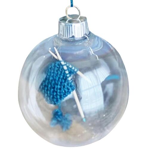 Tricot Boule de Noël - Tricot et crochet Ornement de boule décorative avec Ho suspendu