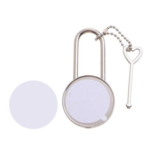 Porte-clés à transfert thermique X7YC, consommables vierges carrés ronds en forme de coeur, pendentif tête de serrure, bricolage, cadeau créatif pour noël