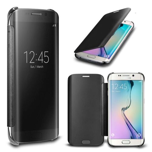 Kaeesi® - Etui Clear Cover Noir Miroir -Pour Samsung Galaxy S6 Edge Plus 