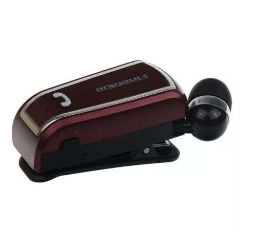 Fineblue F-V3 / Bluetooth Mini Sans Fil Pilote Auriculaires Stéréo Rétractable Clip Audifonos Courir Écouteur pour Gym Fone RED