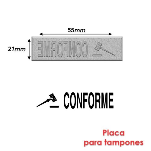 Timbre Caoutchouc Pour Tampon Encreur 55x21mm Texte Espagnol Conforme