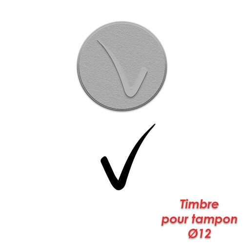 Timbre Caoutchouc Pour Tampon Encreur Diametre 12mm Validé