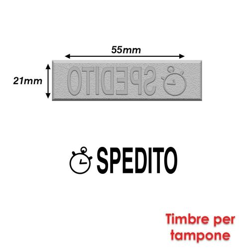 Timbre Caoutchouc Pour Tampon Encreur 55x21mm Texte Italien Spedito