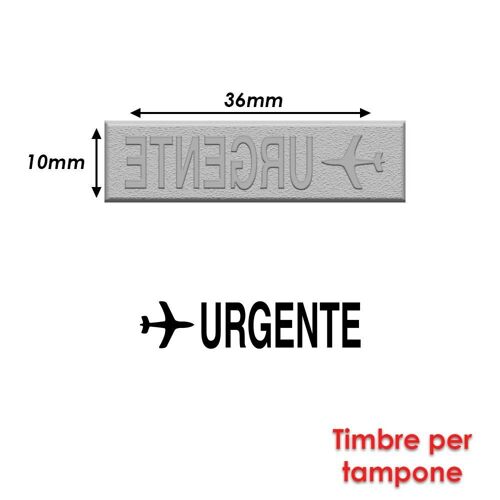 Timbre Caoutchouc Pour Tampon Encreur 40x10mm Texte Italien Urgente