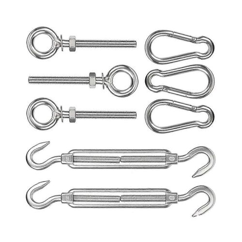 En Acier Inoxydable Rhombique Porte Boucle Jardin Auvent Auvent Voile Vis Auvent Accessoires D'auvent 8pcs