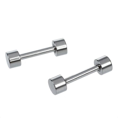 1 Paire De Boucles D'Oreilles En Acier Titane Pour Hommes 3mm Argent