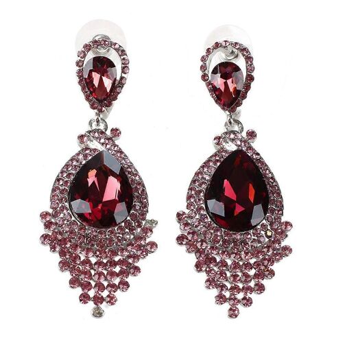 Mode Femmes Mariage Bijoux Cristal Autrichien Long Cristal Goutte Cristal Mariée Boucles D'oreilles Pour Les Femmes B