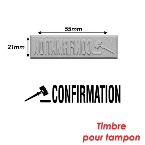 Timbre Caoutchouc Pour Tampon Encreur 55x21mm Confirmation