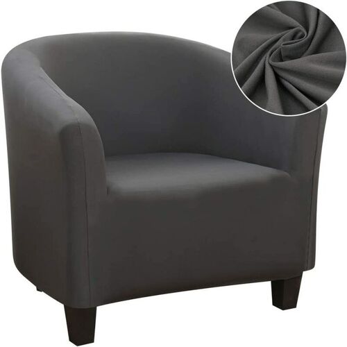 Housse de Fauteuil Cabriolet Extensible,Facile à Installer et à Laver, Housse de Chaise avec Accoudoirs Couverture de Fauteuil Chesterfield pour Comptoir Bar Salon Salle de Réunion,Gris