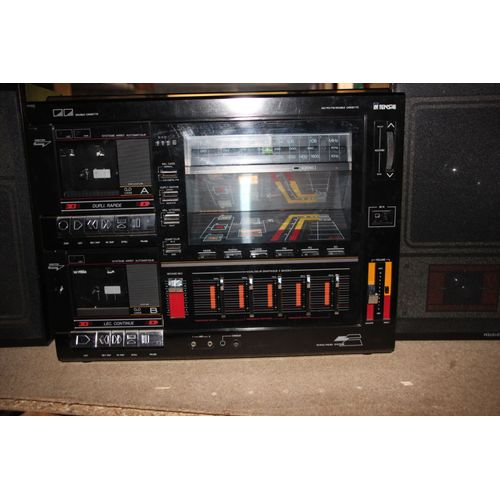 Chaîne hi-fi Tensai MCW 560 - Lecteur k7 cassettes, platine vinyle 33 et 45 tours et radio