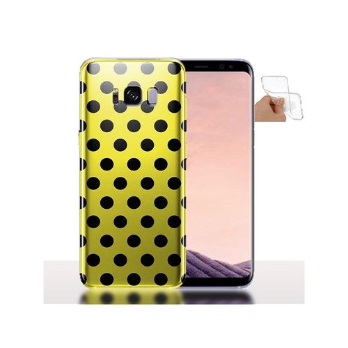 Coque Gel S8 Plus Jaune Pois Noirs