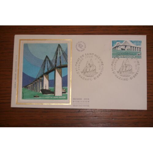 Pont De Saint Nazaire - Illustration Tissu - Enveloppe Premier Jour D'edition (Fdc) 