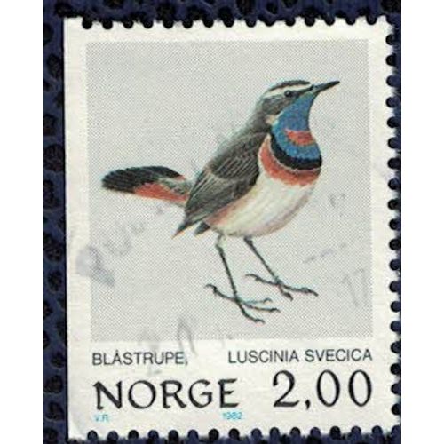 Norvège 1982 Oblitéré Used Oiseau Bird Luscinia Svecica Gorgebleue À Miroir