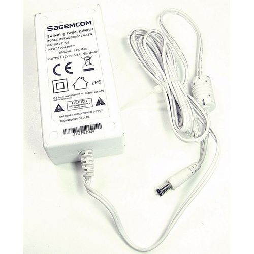 Sagemcom Transfo Adaptateur Secteur 12v 3,8A 191065624-XX MSP-Z3800IC12.0-48W