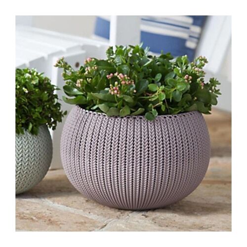Curver pot de fleur aspect tricot mauve 36cm - mauve