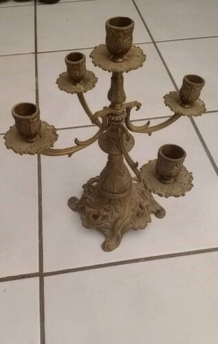Magnifique chandelier 5 bougeoirs hauteur 32cm