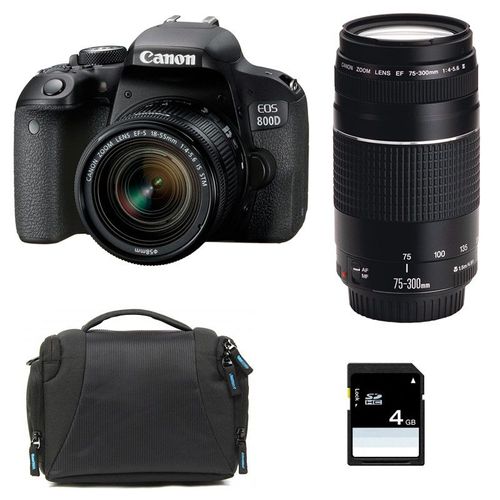 CANON EOS 800D + 18-55 IS STM + 75-300 III + Sac + SD 4Go