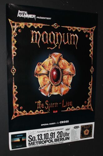 Magnum  - Magnum + Guests The Cross - The Spirit 1991 Original Concert Tour Poster  - Affiche / Poster Envoi En Tube - 59x84cm