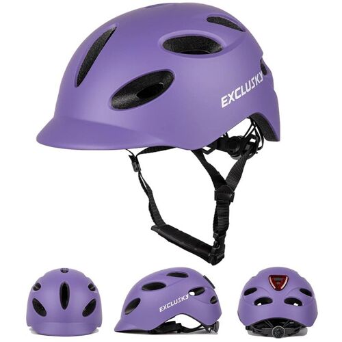 Casque Vélo, Casque De Vélo Homme Femme Avec Usb Led Eclairage Lavable Casques Vtt Réglable 54-58cm
