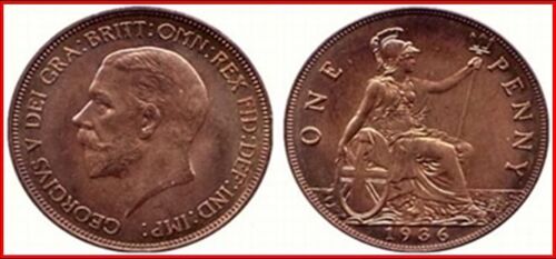 Pièce De 1 Penny À L'effigie De Georges V (1936)