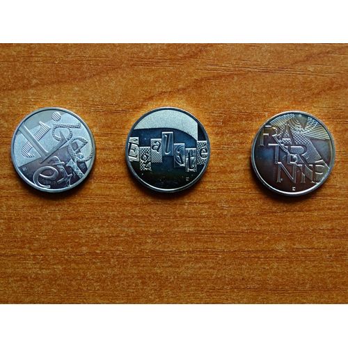 Lot Des 3 Pièces De 5 Euros En Argent "Liberté, Egalité, Fraternité "