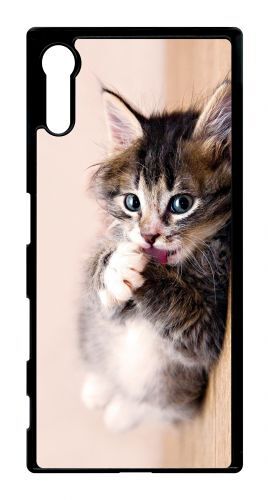 Coque Xperia Xz - Chaton Tout Mignon - Noir
