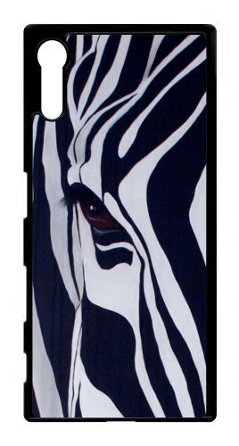 Coque xperia xz - motif zebre noir et blanc - noir