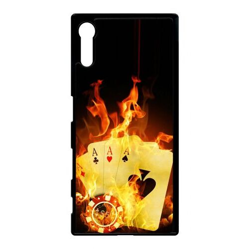 Coque Xperia Xz - Poker Feu - Noir
