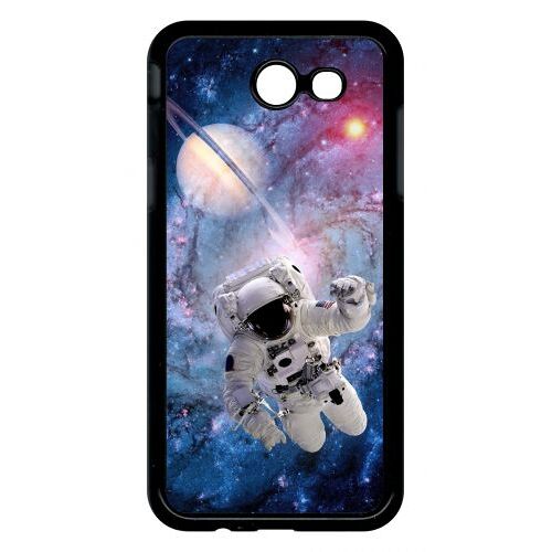Coque Pour Smartphone - Astronaute Planete 2 - Compatible Avec Samsung Galaxy J3 (2017) - Plastique - Bord Noir