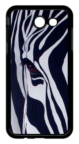 Coque pour smartphone - Motif zebre noir et blanc - compatible avec samsung Galaxy J3 (2017) - Plastique - bord Noir