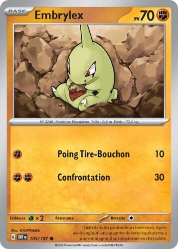 Carte Pokémon - Embrylex - 105/197 - Ev3 Flammes Obsidiennes