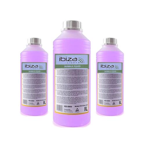 3 bidons de 1 Litre de liquide IBIZA LIGHT pour machine à bulles anti-traces Non toxique