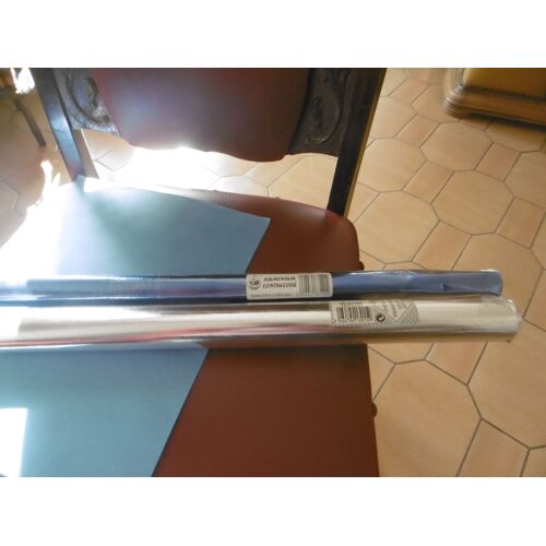 Rouleau Papier Aluminium 0.70x1.50m Lot De 2 Bleu Et Argent Mapa