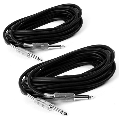 Lot de 2 Câbles Jack / Jack 6,35 mâle / mâle mono 10m CS10JJ pour enceintes