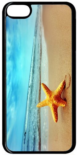 Coque Pour Smartphone - Etoile De Mer Plage - Compatible Avec Apple Ipod Touch 6 - Plastique - Bord Noir
