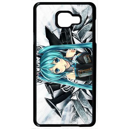 Coque Pour Smartphone - Manga Fille - Compatible Avec Samsung Galaxy A7 (2016) - Plastique - Bord Noir