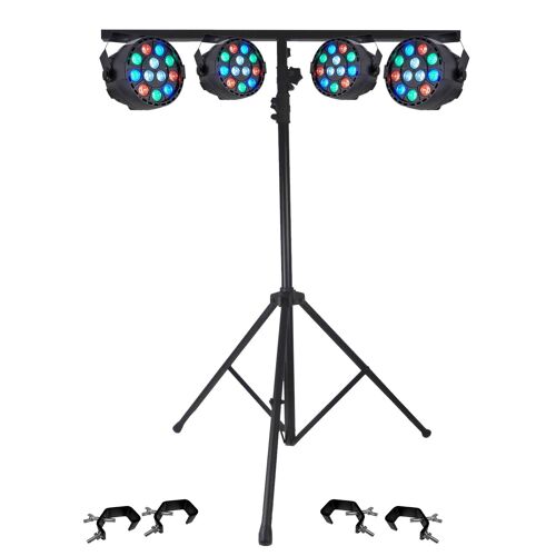 PROJECTEURS IBIZA A LED Pack Light 4 PAR MINI RGBW + Portique + 4 Crochets