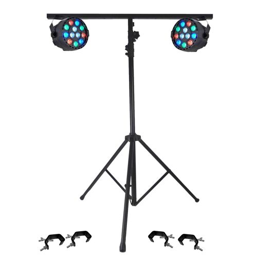 PROJECTEURS IBIZA A LED Pack Light 2 PAR MINI RGBW + Portique + 4 Crochets