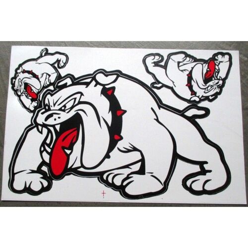 Planche De Stickers Bulldog Blanc Autocollant Rock Chien