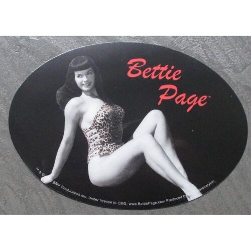 Sticker Bettie Page Maillot De Bain Ovale Noir Autocollant