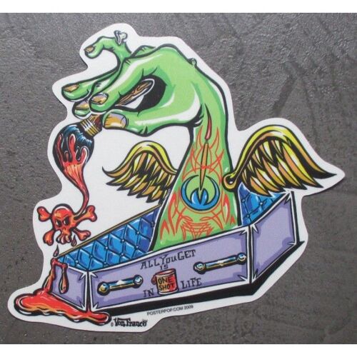 Sticker Cerceuil Bras Vert Pinstriping Aytocollant Kustom
