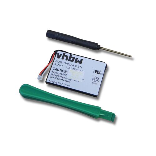 vhbw Batterie compatible avec Apple iPod Photo M9830* 60GB lecteur de musique MP3 (750mAh, 3,7V, Li-ion)