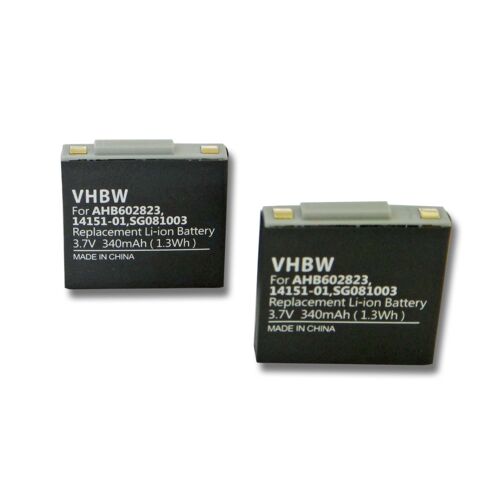 vhbw 2x batterie compatible avec GN Netcom Jabra 9120, 9125, GN9120, GN9120 Flex. casque audio Remplace: 14151-01, AHB602823 (340mAh, 3.7V, Polymer)