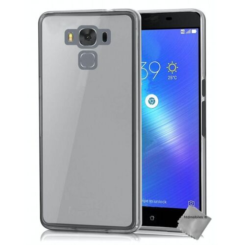 Housse etui coque silicone gel fine pour Asus Zenfone 3 Max Plus ZC553KL + verre trempe - BLANC TRANSPARENT