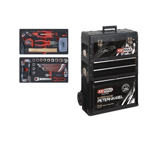 Servante mobile édition Stéphane Peterhansel équipée de 77 outils