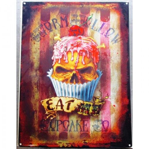 Plaque Alchemy Cupcake Eat Me Tete De Mort Rock Affiche Tole