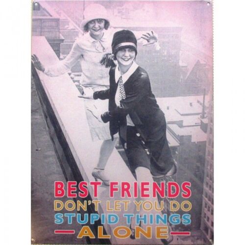 Plaque Best Friends Humour Femme Année 30 Affiche Tole
