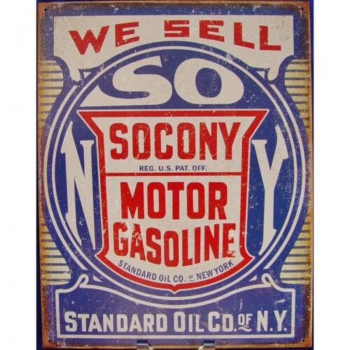 Plaque Socony We Sell Tole Affiche Metal Huile Gasoline Usa