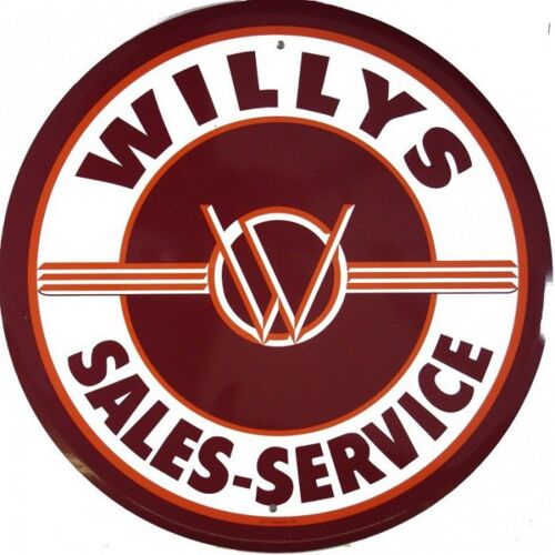 Plaque Jeep Willys Ronde Tole Deco Garage Militaire Loft Bar