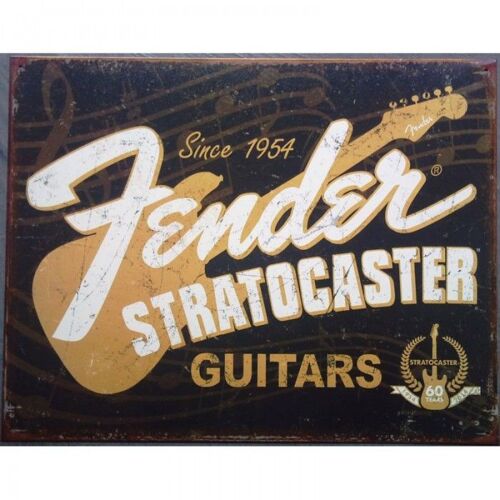 Plaque Fender Stratocaster Guitare Pub Metal Affiche Usa